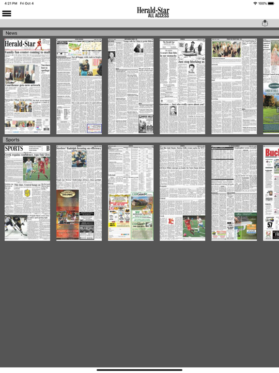 Herald-Star All Access iPad screenshot