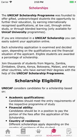 Game screenshot Unicaf Scholarships apk