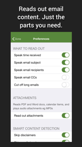 Speaking Email - voice reader screenshot