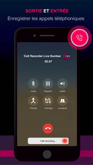 Screenshot #1 pour Call Recorder Live for Phone