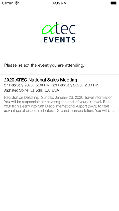 Screenshot #1 pour ATEC Meetings & Events