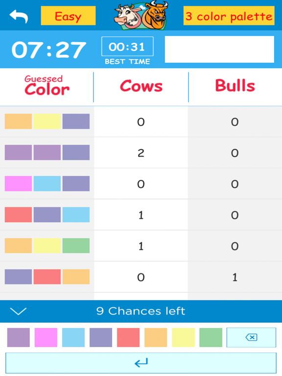 Screenshot #6 pour Cows & Bulls - Guess the Color