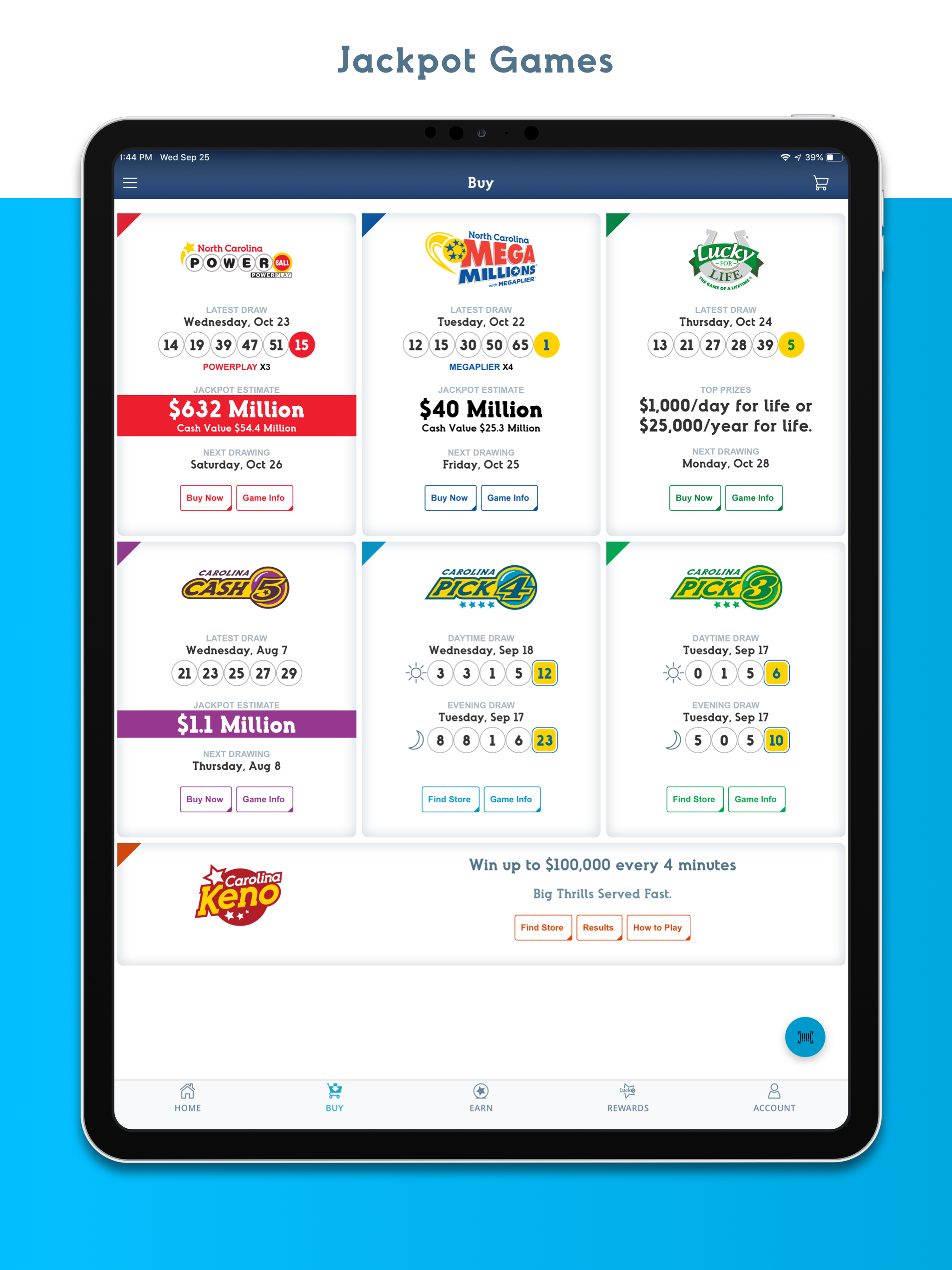 NC Lottery Official Mobile App