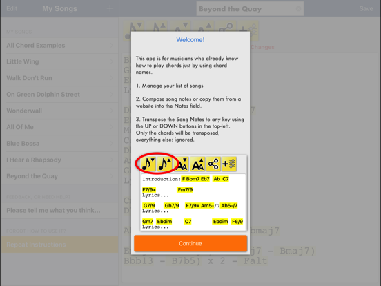 Song Compose and Transpose iPad screenshot 4 - Music app