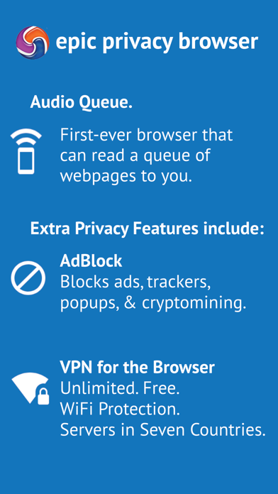 Screenshot #2 pour Epic Privacy Browser (w/ VPN)