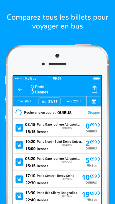 Screenshot #1 pour kelbus - Billets pas cher