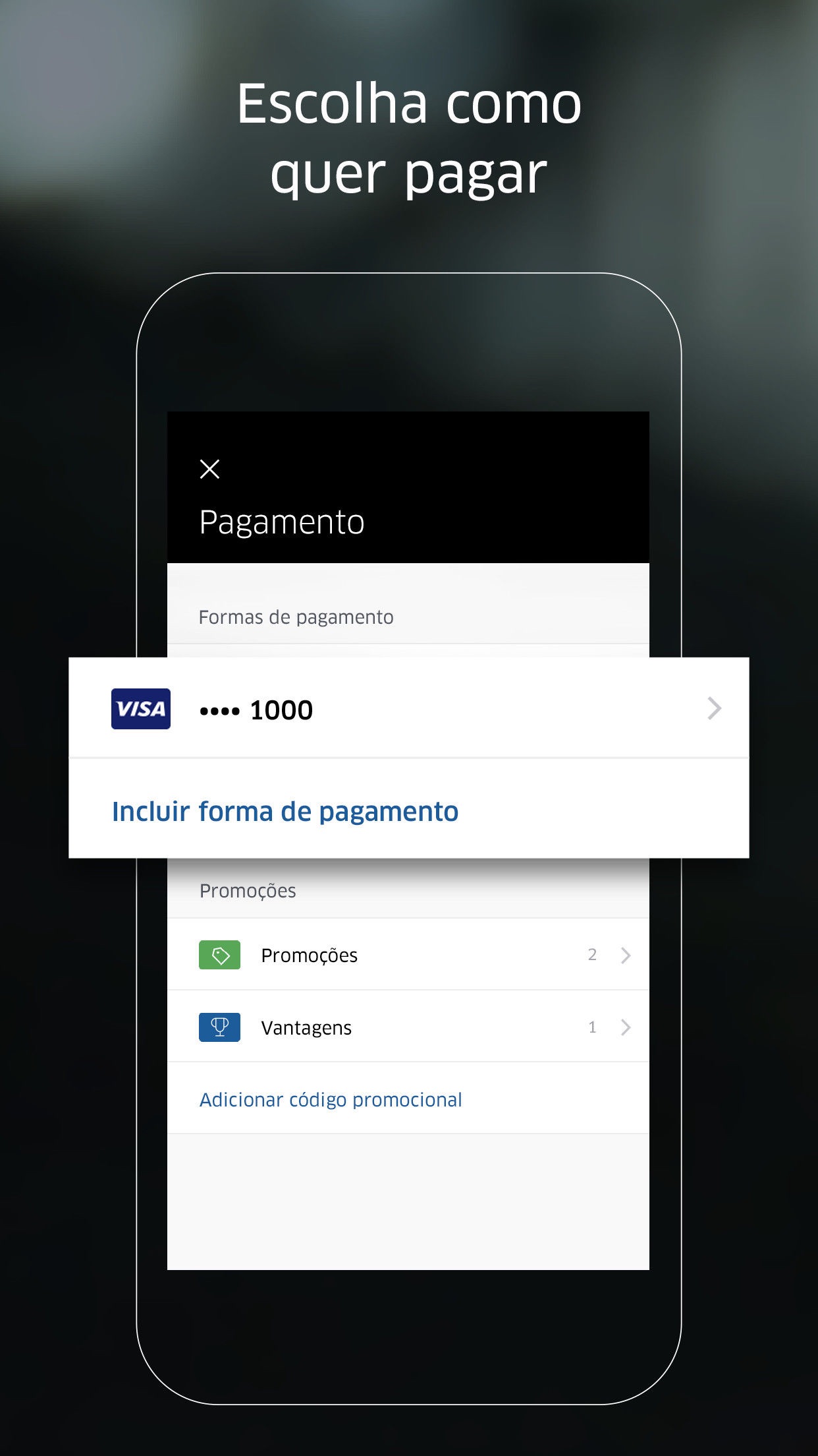 Screenshot do app Uber