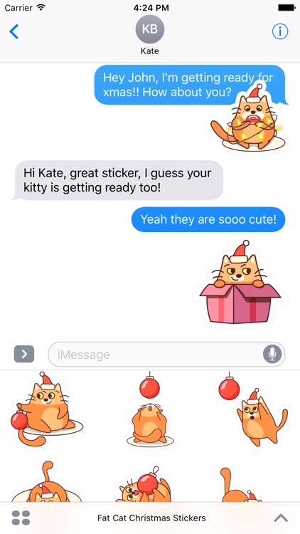 Fat Cat Christmas Stickers