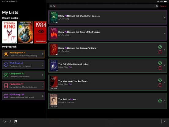 Must Read – The Book Tracker iPad screenshot 4 - Book app