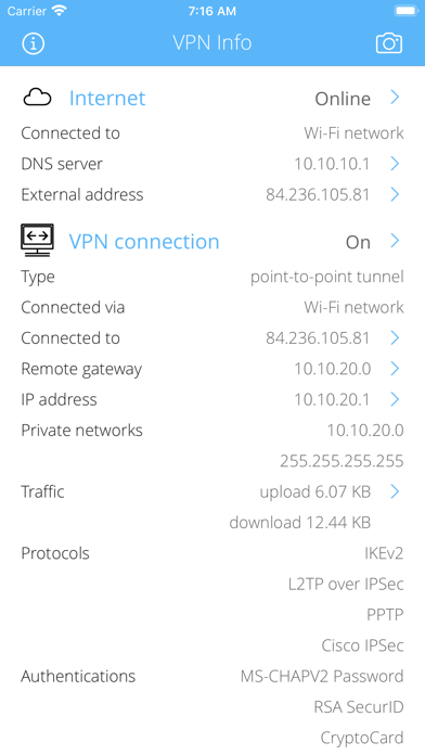 Screenshot #1 pour VPN Info