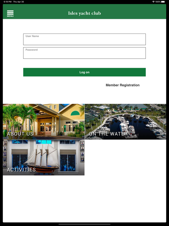 Isles Yacht Club iPad screenshot 1 - Lifestyle app