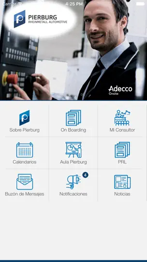 Captura de pantalla de Adecco Pierburg en iPhone 2