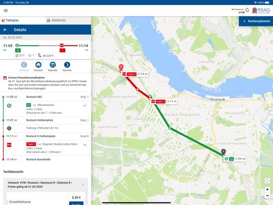 RSAG Fahrplan iPad screenshot 4 - Navigation app