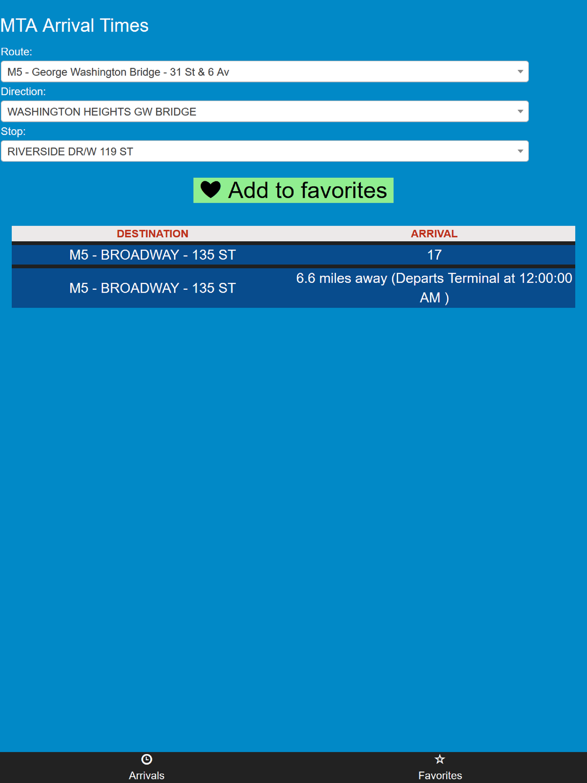 New York MTA Bus Time screenshot 5