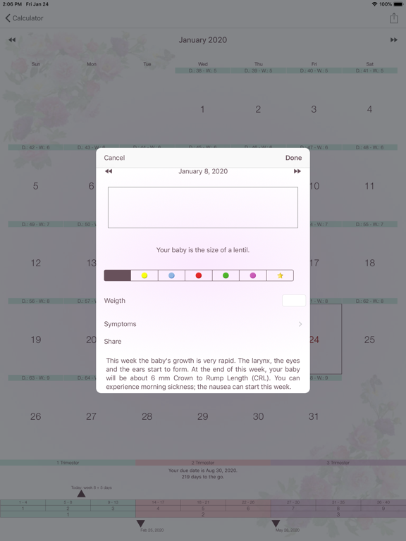 My Pregnancy Calendar iPad screenshot 4 - Health & Fitness app