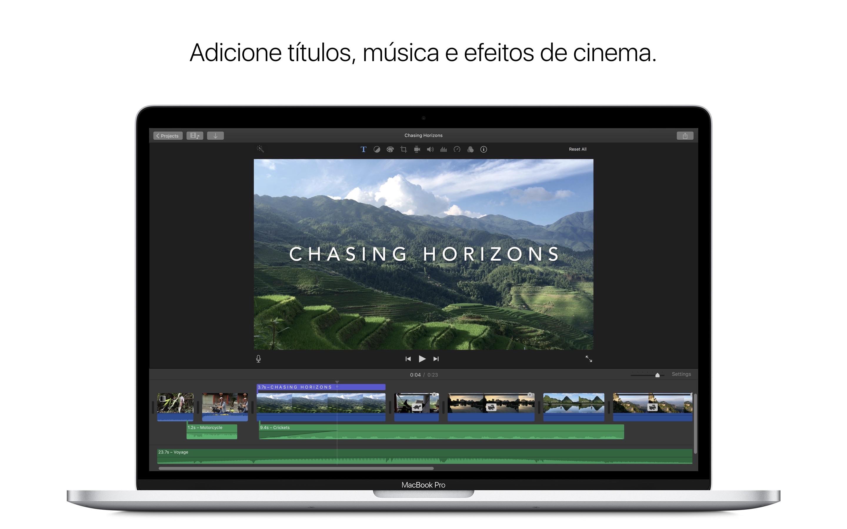 Screenshot do app iMovie
