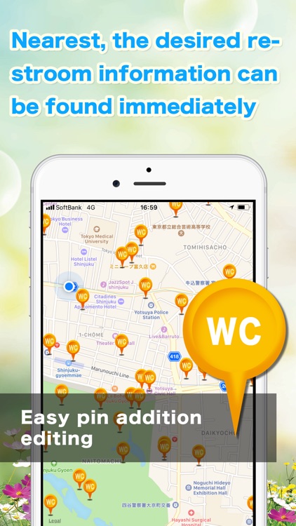 Restroom information map