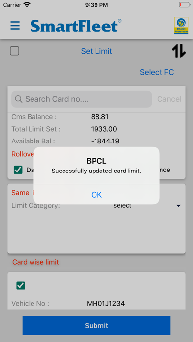 BPCL SmartFleet Screenshot