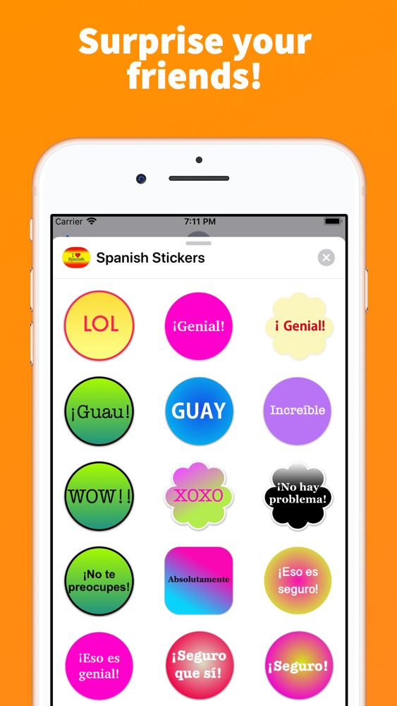 Spanish Stickers for iMessage App for iPhone - Free 