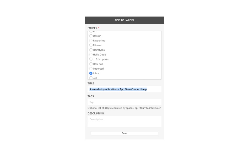 Larder extension (macOS) 来自: Hello Code Pty Ltd Larder extension (macOS) 来自: Hello Code Pty Ltd