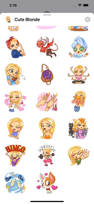 Cute Blonde Sticker Pack(圖2)-速報App