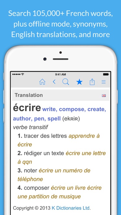 Screenshot #1 pour French Dictionary & Thesaurus