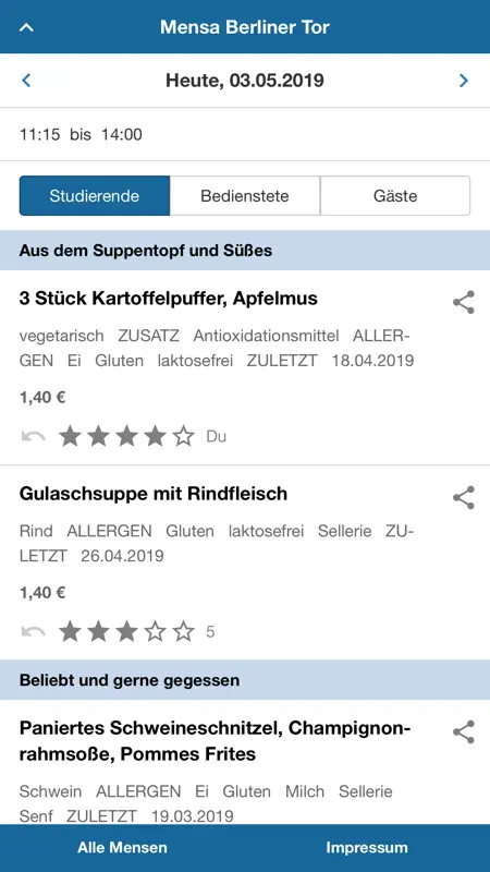 iMensa Mensa Speiseplan screenshot 4 of 4