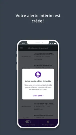 Capture d'écran de Alerte Intérim sur iPhone 3