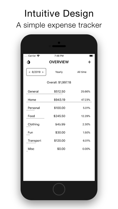 Screenshot #1 pour Minimalist Expense Tracker
