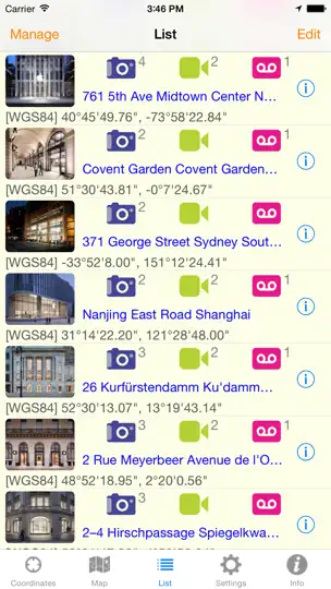 Скриншот WGS84 на iPhone 3