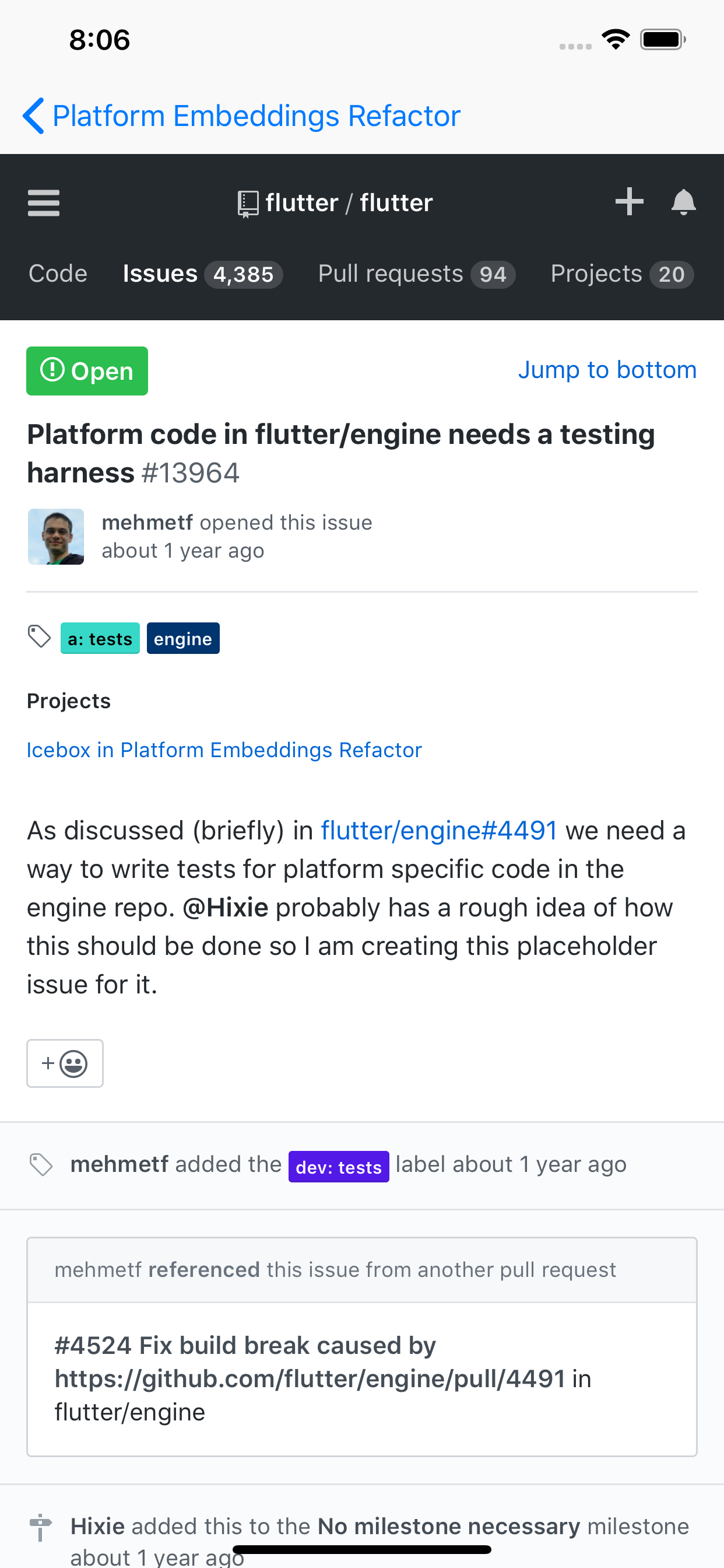 Project Viewer for GitHub