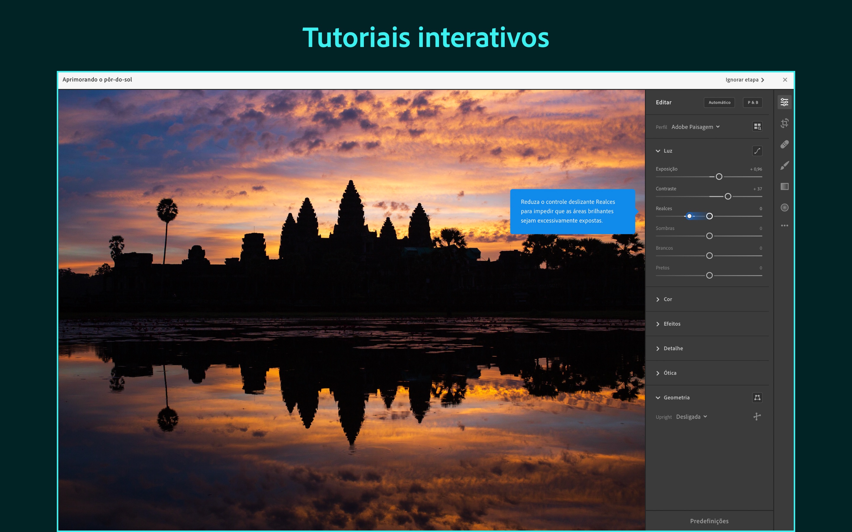 Screenshot do app Adobe Lightroom