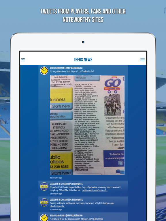 Leeds News - Fan App iPad screenshot 5 - Sports app
