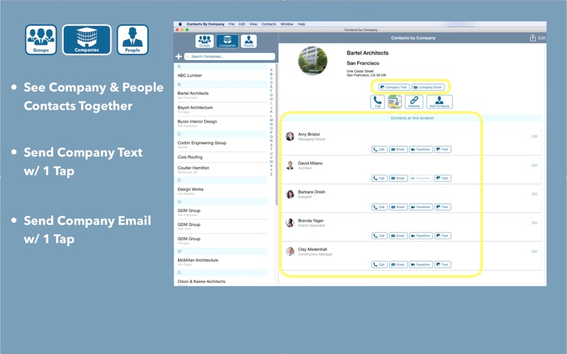 Screenshot #1 pour Contacts By Company
