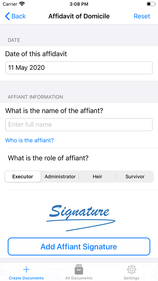#2. Affidavit Forms (iOS) 由: Rakhi Chhikara