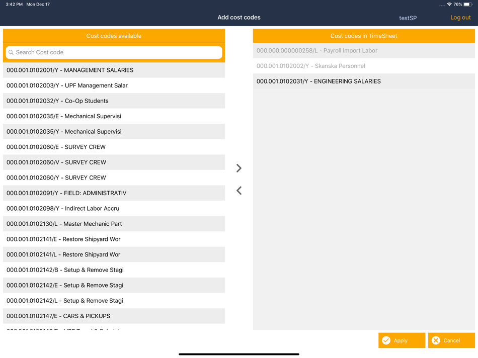 #7. TimeSheet Tool (iOS) Podle: Dragados