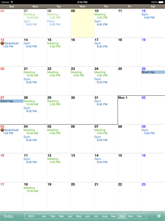 Monthly Calendar MocaHD