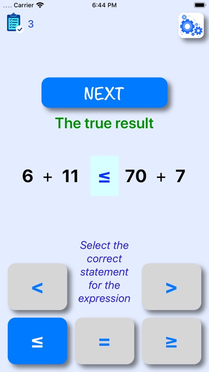Enter the inequality sign