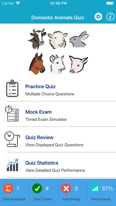 screenshot of Domestic Animals Quiz 1