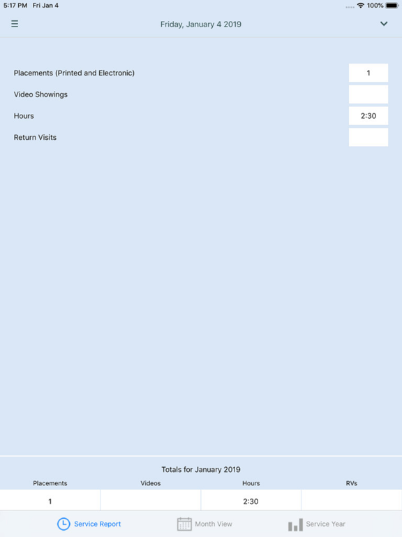Theocratic Organizer iPad screenshot 1 - Productivity app