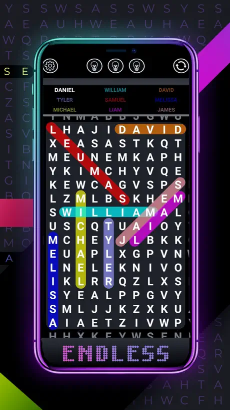 Sopa de letras infinitas