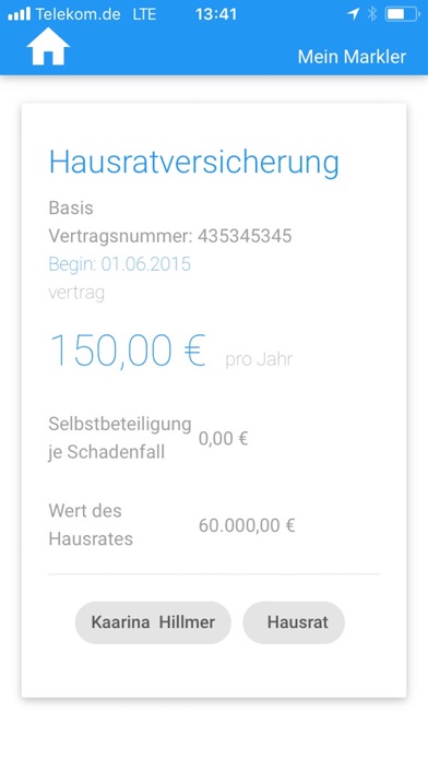 Versicherungszeiger Screenshot