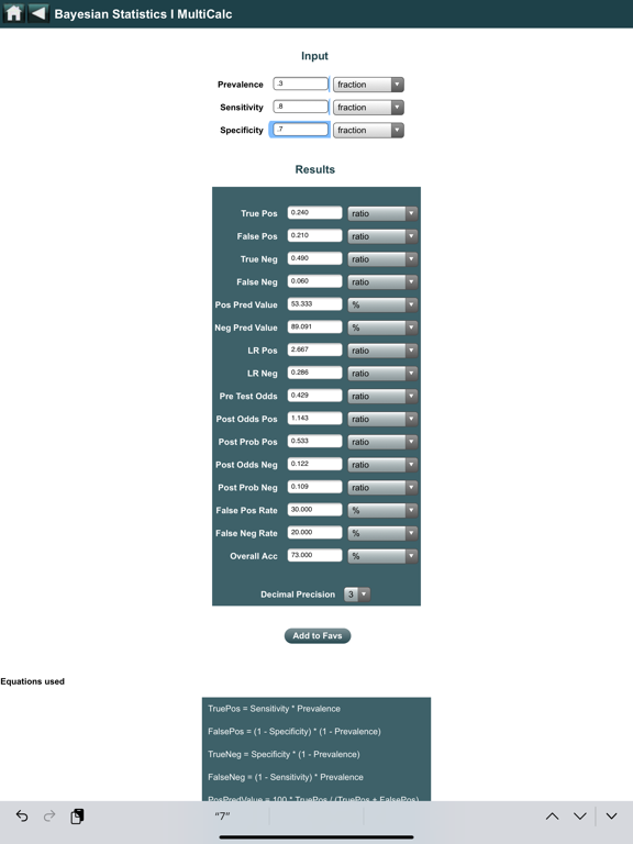 EBMcalc Statistics iPad screenshot