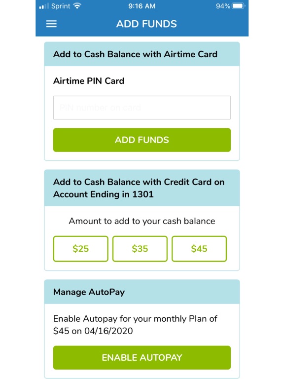 Kroger Wireless My Account iPad screenshot