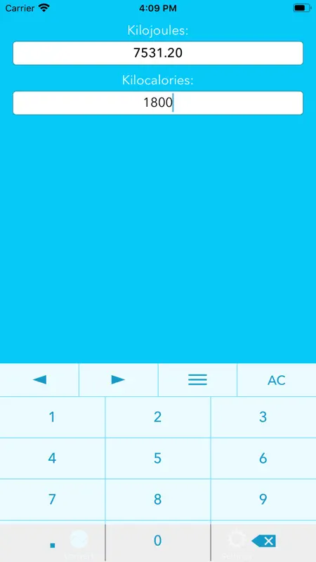 Kilojoules To Kilocalories screenshot 2 of 3