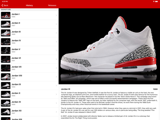 Screenshot #3 for J23 - Release Dates & Restocks