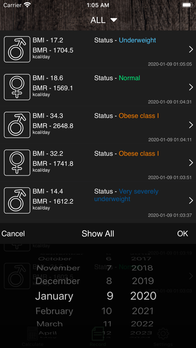 BMI&BMR Calculator Screenshot