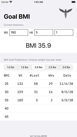 Goal BMI screenshot 2