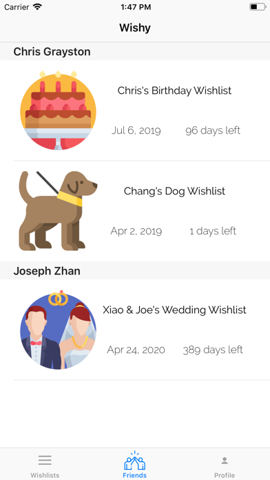 Wishy - Wish Lists for Friends screenshot 3