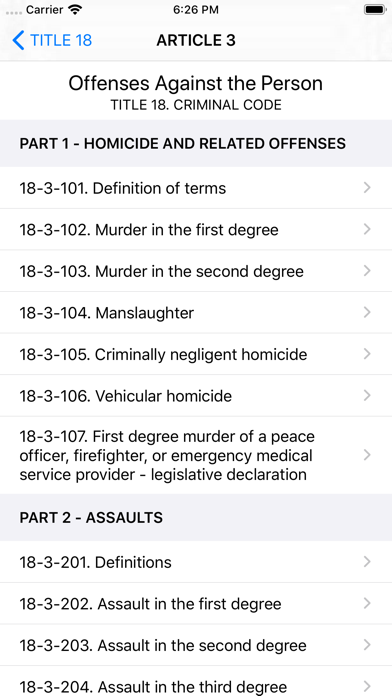 Screenshot 4 of Colorado Revised Statutes 2019 App